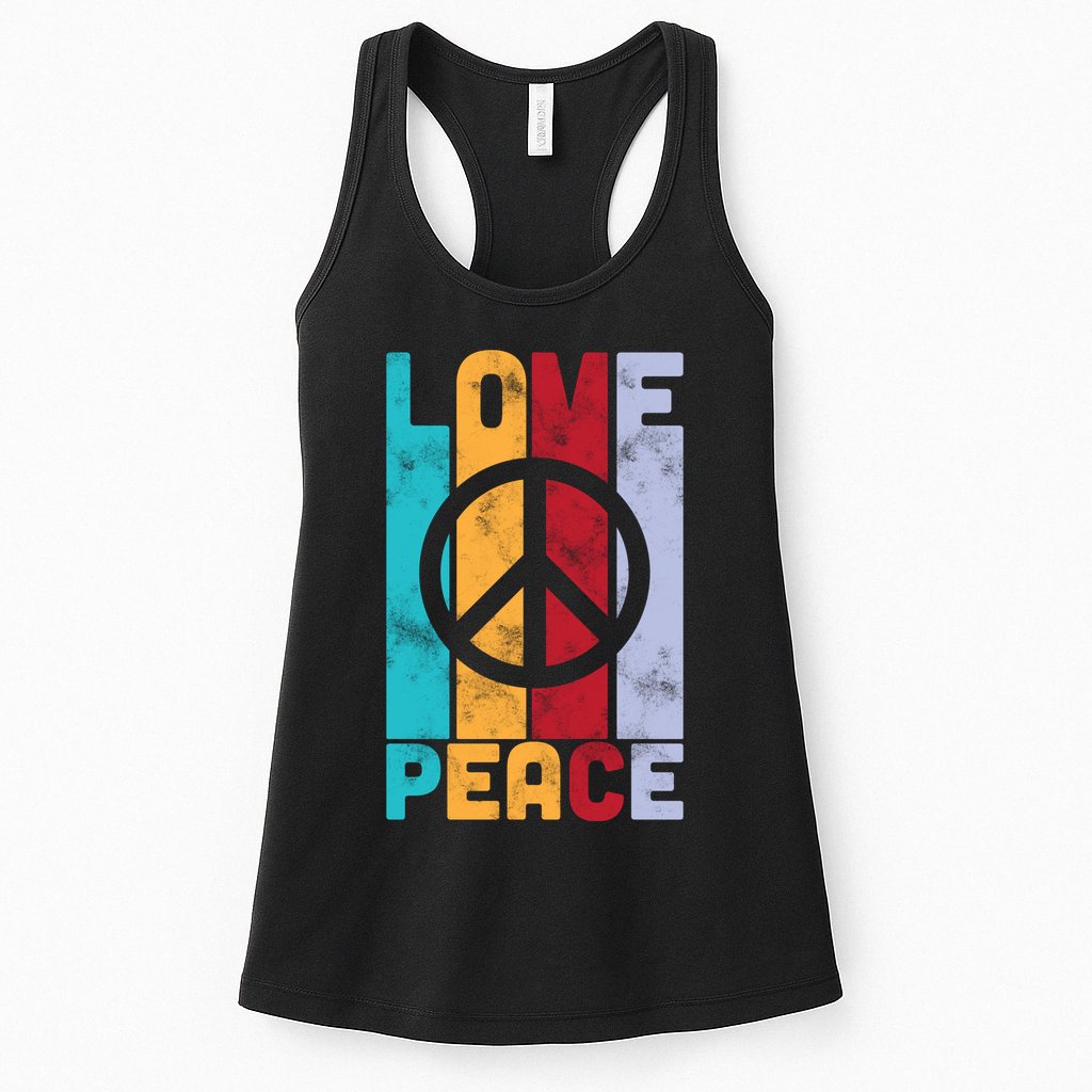 Love Peace Freedom Vintage Hippie Womens Tank Top