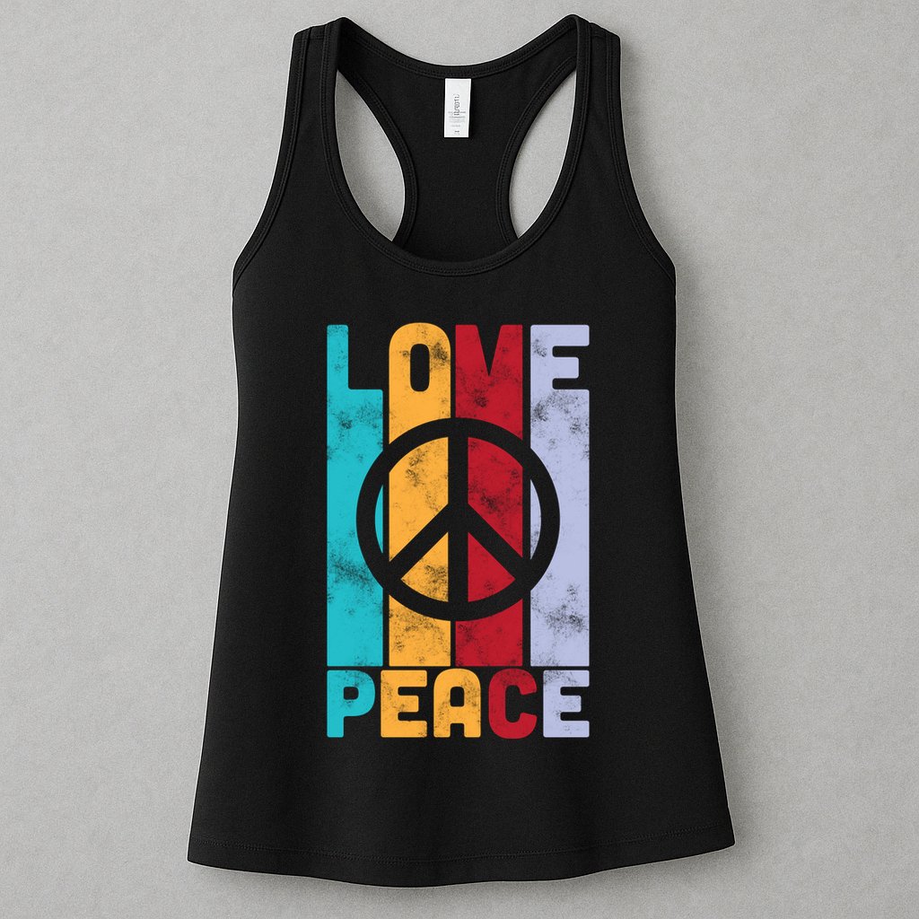Love Peace Freedom Vintage Hippie Womens Tank Top