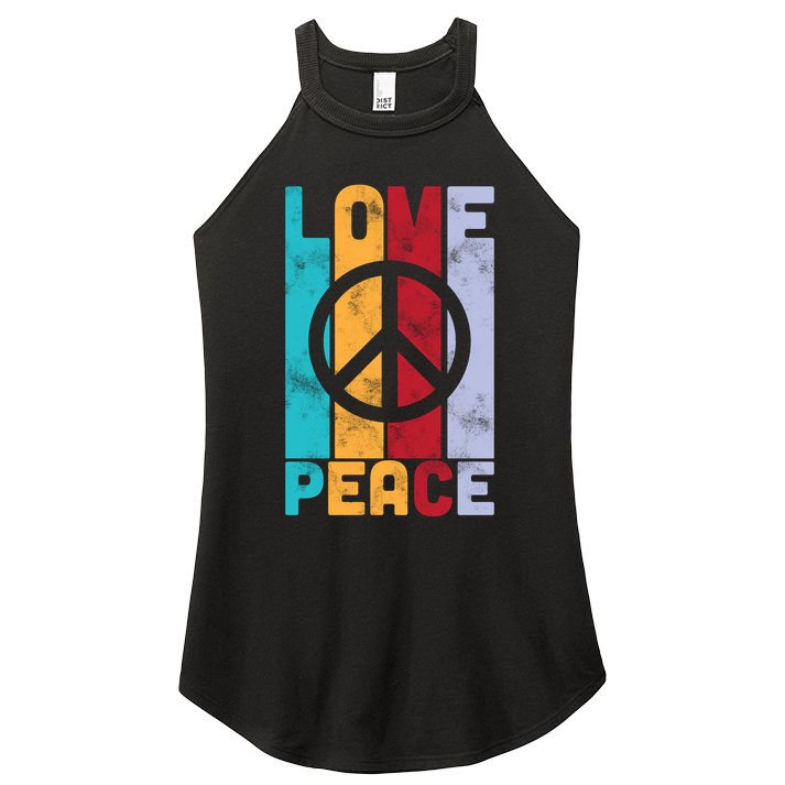 Love Peace Freedom Vintage Hippie Women's Perfect Tri Rocker Tank