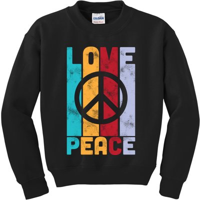 Love Peace Freedom Vintage Hippie Kids Sweatshirt