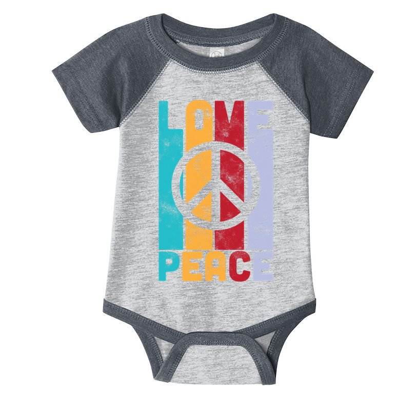Love Peace Freedom Vintage Hippie Infant Baby Jersey Bodysuit