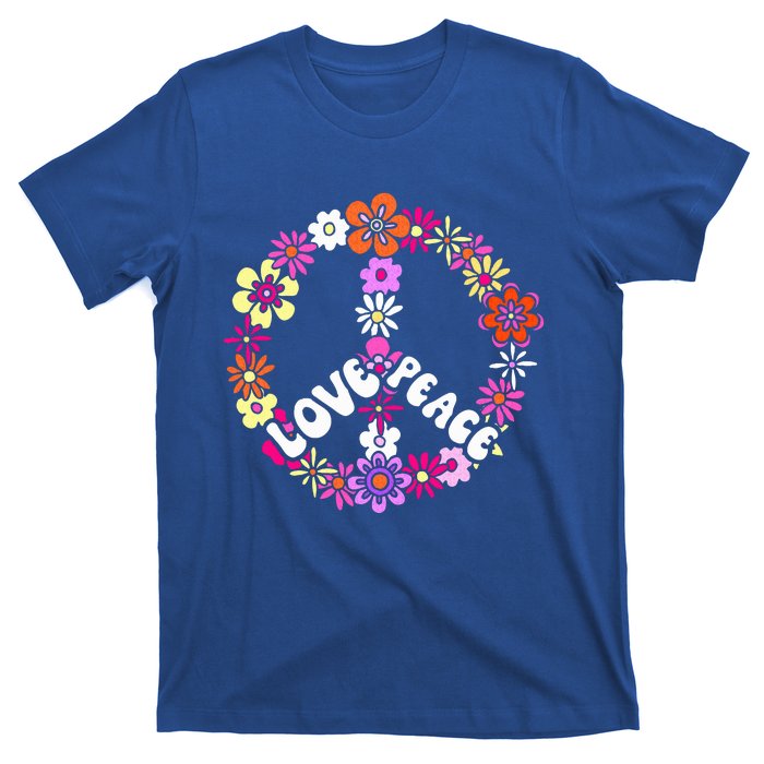 Love Peace Sign 60s Retro Peace 60s Hippie Flower Peace T-Shirt