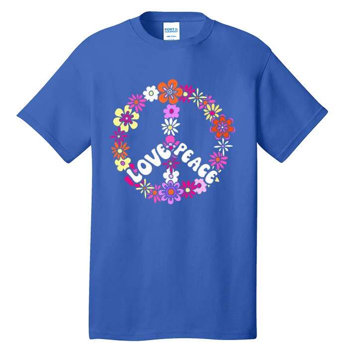 Love Peace Sign 60s Retro Peace 60s Hippie Flower Peace Tall T-Shirt