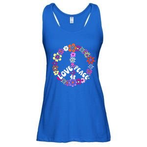 Love Peace Sign 60s Retro Peace 60s Hippie Flower Peace Ladies Essential Flowy Tank