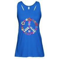 Love Peace Sign 60s Retro Peace 60s Hippie Flower Peace Ladies Essential Flowy Tank