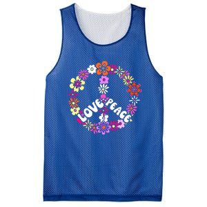 Love Peace Sign 60s Retro Peace 60s Hippie Flower Peace Mesh Reversible Basketball Jersey Tank