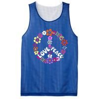 Love Peace Sign 60s Retro Peace 60s Hippie Flower Peace Mesh Reversible Basketball Jersey Tank