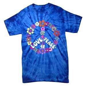 Love Peace Sign 60s Retro Peace 60s Hippie Flower Peace Tie-Dye T-Shirt