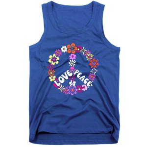 Love Peace Sign 60s Retro Peace 60s Hippie Flower Peace Tank Top