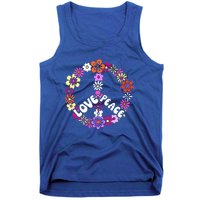 Love Peace Sign 60s Retro Peace 60s Hippie Flower Peace Tank Top