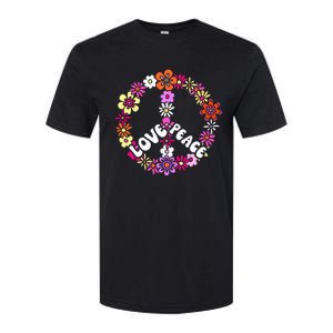 Love Peace Sign 60s Retro Peace 60s Hippie Flower Peace Softstyle CVC T-Shirt