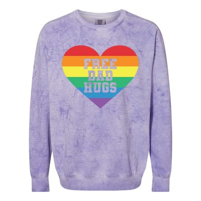 Lgbt Pride Social Movet Tee: Free Dad Hugs Cool Gift Colorblast Crewneck Sweatshirt