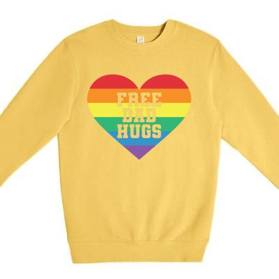 Lgbt Pride Social Movet Tee: Free Dad Hugs Cool Gift Premium Crewneck Sweatshirt