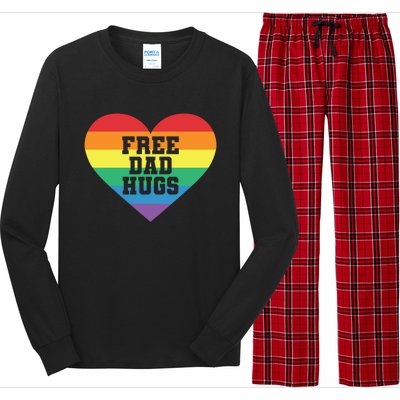 Lgbt Pride Social Movet Tee: Free Dad Hugs Cool Gift Long Sleeve Pajama Set