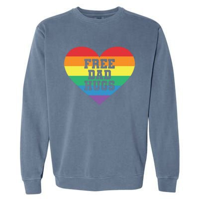 Lgbt Pride Social Movet Tee: Free Dad Hugs Cool Gift Garment-Dyed Sweatshirt