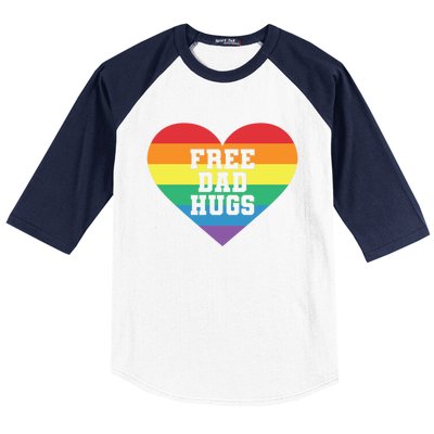 Lgbt Pride Social Movet Tee: Free Dad Hugs Cool Gift Baseball Sleeve Shirt