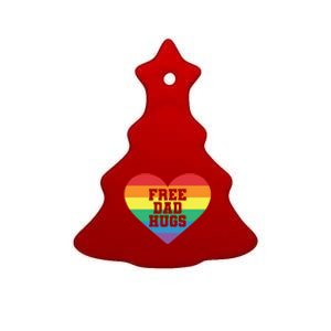 Lgbt Pride Social Movet Tee: Free Dad Hugs Cool Gift Ceramic Tree Ornament