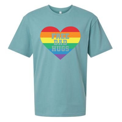 Lgbt Pride Social Movet Tee: Free Dad Hugs Cool Gift Sueded Cloud Jersey T-Shirt