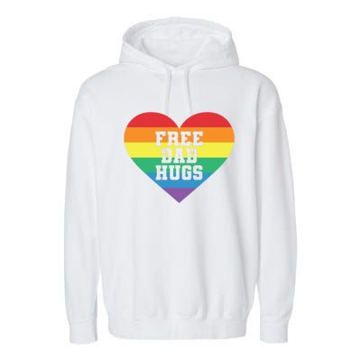 Lgbt Pride Social Movet Tee: Free Dad Hugs Cool Gift Garment-Dyed Fleece Hoodie