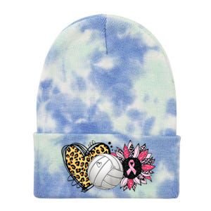 Love Pink Sunflower Volleyball Breast Cancer Awareness Tie Dye 12in Knit Beanie