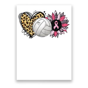 Love Pink Sunflower Volleyball Breast Cancer Awareness Poster