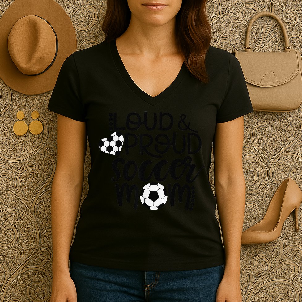 Loud Proud Soccer Mom MotherS Day Gift Women's V-Neck T-Shirt