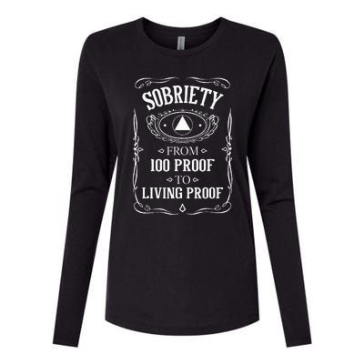 Living Proof Sobriety Anniversary Sober AA NA Recovery Womens Cotton Relaxed Long Sleeve T-Shirt