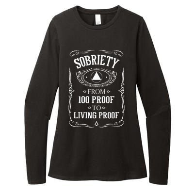 Living Proof Sobriety Anniversary Sober AA NA Recovery Womens CVC Long Sleeve Shirt