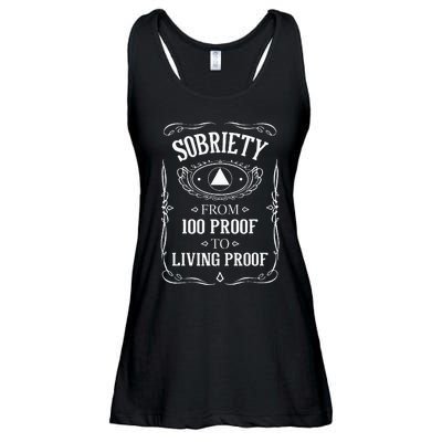 Living Proof Sobriety Anniversary Sober AA NA Recovery Ladies Essential Flowy Tank