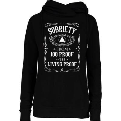 Living Proof Sobriety Anniversary Sober AA NA Recovery Womens Funnel Neck Pullover Hood