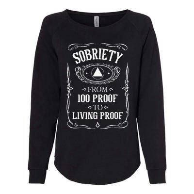 Living Proof Sobriety Anniversary Sober AA NA Recovery Womens California Wash Sweatshirt