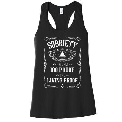 Living Proof Sobriety Anniversary Sober AA NA Recovery Women's Racerback Tank