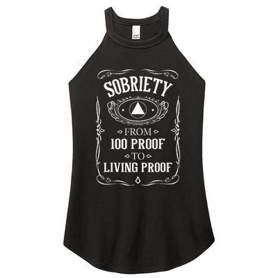 Living Proof Sobriety Anniversary Sober AA NA Recovery Women's Perfect Tri Rocker Tank