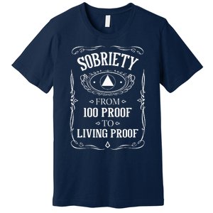 Living Proof Sobriety Anniversary Sober Aa Na Recovery Premium T-Shirt