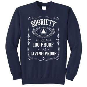 Living Proof Sobriety Anniversary Sober Aa Na Recovery Tall Sweatshirt