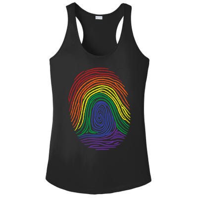 Lgbt Pride Social Movet Fingerprint Gift Ladies PosiCharge Competitor Racerback Tank