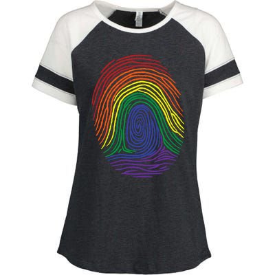 Lgbt Pride Social Movet Fingerprint Gift Enza Ladies Jersey Colorblock Tee