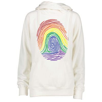 Lgbt Pride Social Movet Fingerprint Gift Womens Funnel Neck Pullover Hood