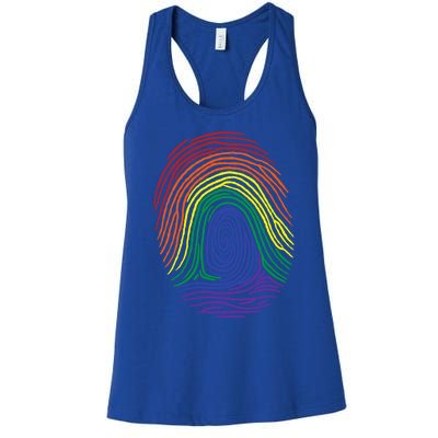 Lgbt Pride Social Movet Fingerprint Gift Women's Racerback Tank