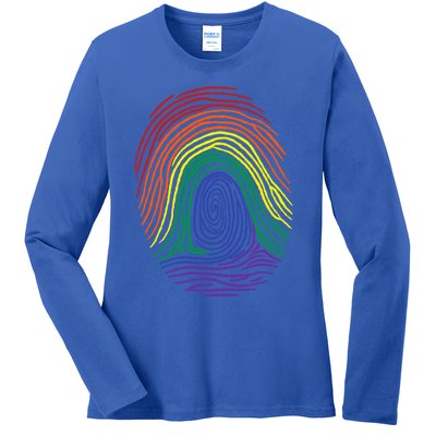 Lgbt Pride Social Movet Fingerprint Gift Ladies Long Sleeve Shirt