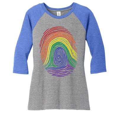 Lgbt Pride Social Movet Fingerprint Gift Women's Tri-Blend 3/4-Sleeve Raglan Shirt