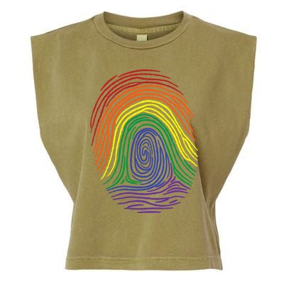 Lgbt Pride Social Movet Fingerprint Gift Garment-Dyed Women's Muscle Tee