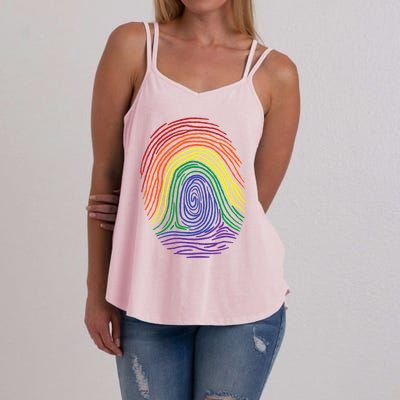 Lgbt Pride Social Movet Fingerprint Gift Women's Strappy Tank