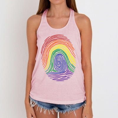 Lgbt Pride Social Movet Fingerprint Gift Women's Knotted Racerback Tank