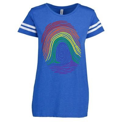 Lgbt Pride Social Movet Fingerprint Gift Enza Ladies Jersey Football T-Shirt