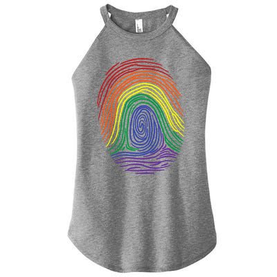 Lgbt Pride Social Movet Fingerprint Gift Women's Perfect Tri Rocker Tank