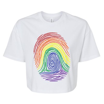 Lgbt Pride Social Movet Fingerprint Gift Bella+Canvas Jersey Crop Tee