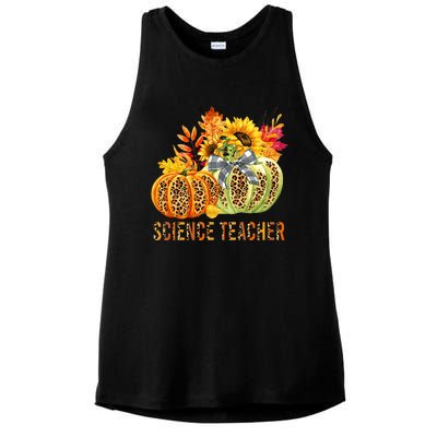 Leopard Pumpkins Science Teacher Fall Autumn Thanksgiving Ladies PosiCharge Tri-Blend Wicking Tank