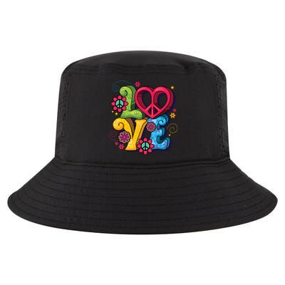 Love Peace Symbol Flower Power Hippie Floral Peace Sign Cute Gift Cool Comfort Performance Bucket Hat