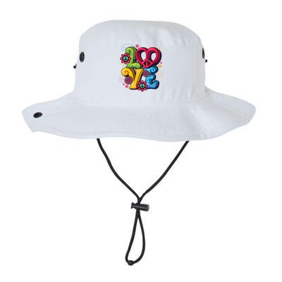 Love Peace Symbol Flower Power Hippie Floral Peace Sign Cute Gift Legacy Cool Fit Booney Bucket Hat